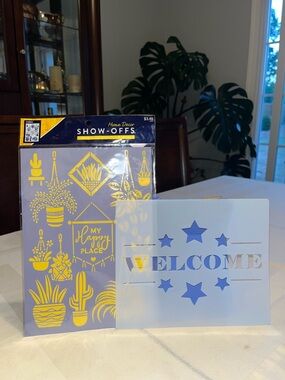 Show-Offs Home Decor Stencil Set - My Happy Place and  WELCOME Grafics